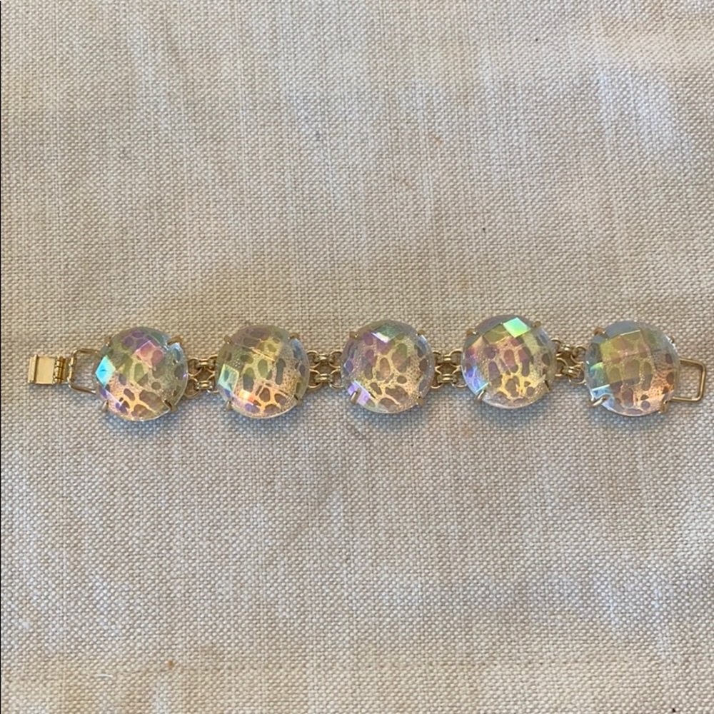 Kendra Scott Clear Iridescent Gold Cassie Bracelet